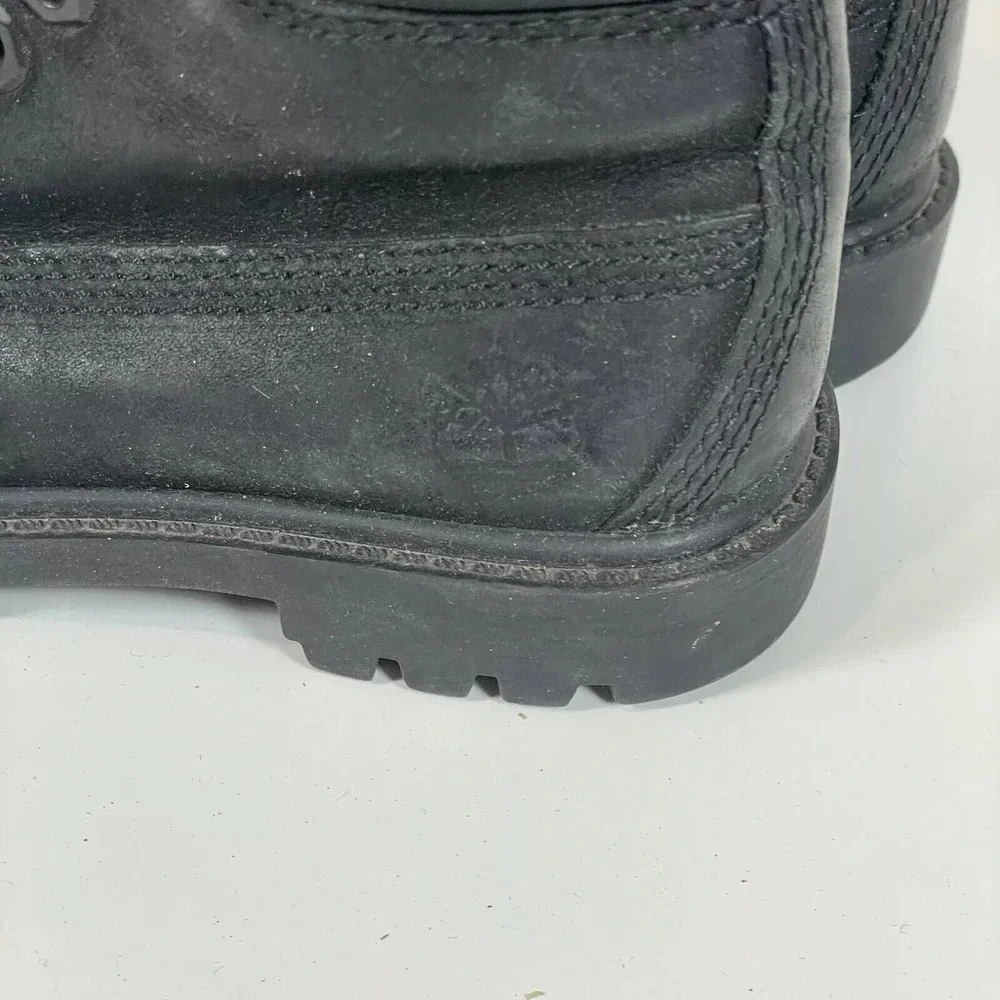 Timberland Toddler Premium 6 Inch Waterproof Black Leather Boots 9 Lace Up 12807